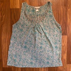 Small Christopher & Banks Sheer Floral Blouse